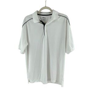 PGA Tour Men's White Golf Polo Shirt Size M Short Sleeve Performance Oversized